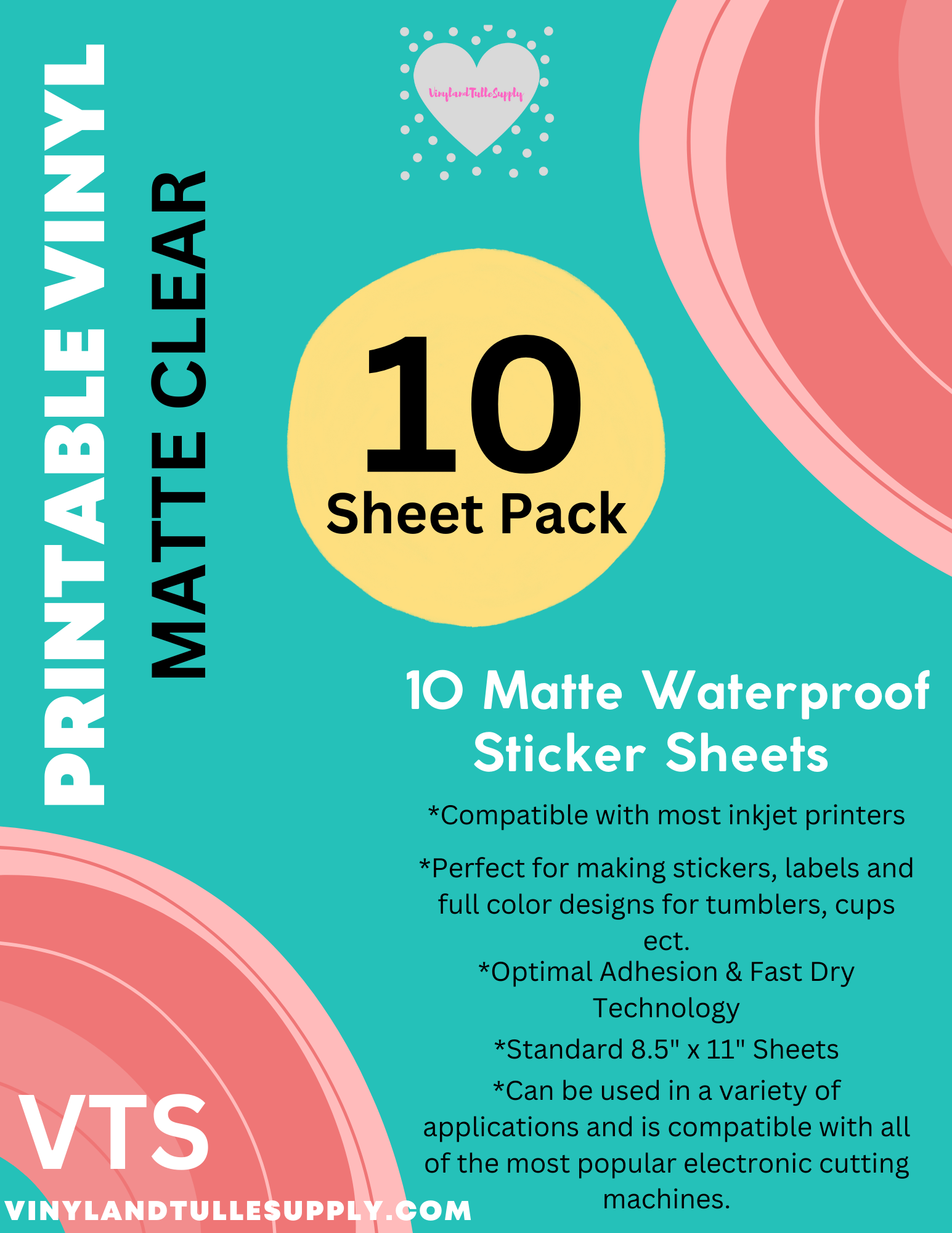 VTS Inkjet Printable Vinyl Clear Waterproof