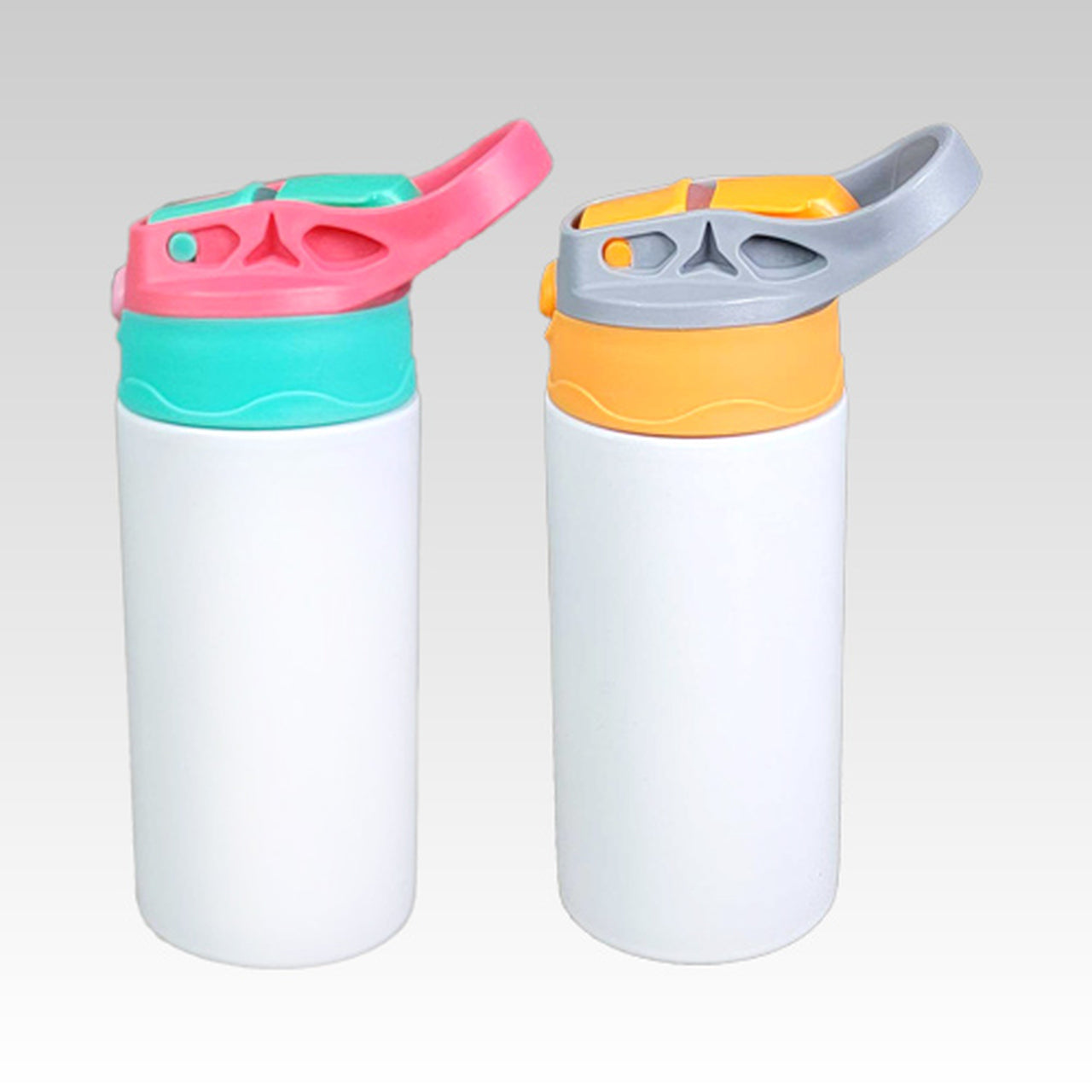 Stainless Steel Bottle With Silicon Straw 12oz