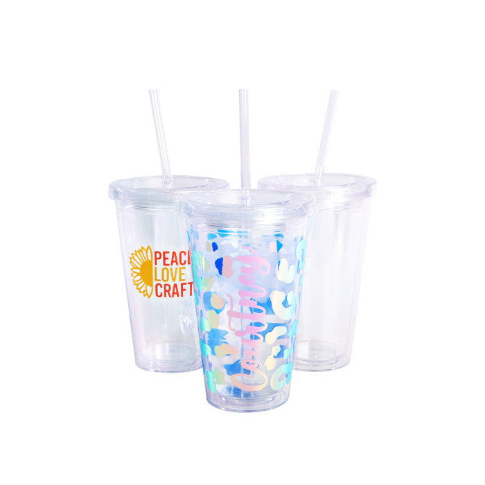 Clear 16oz Insulated Plastic Tumbler