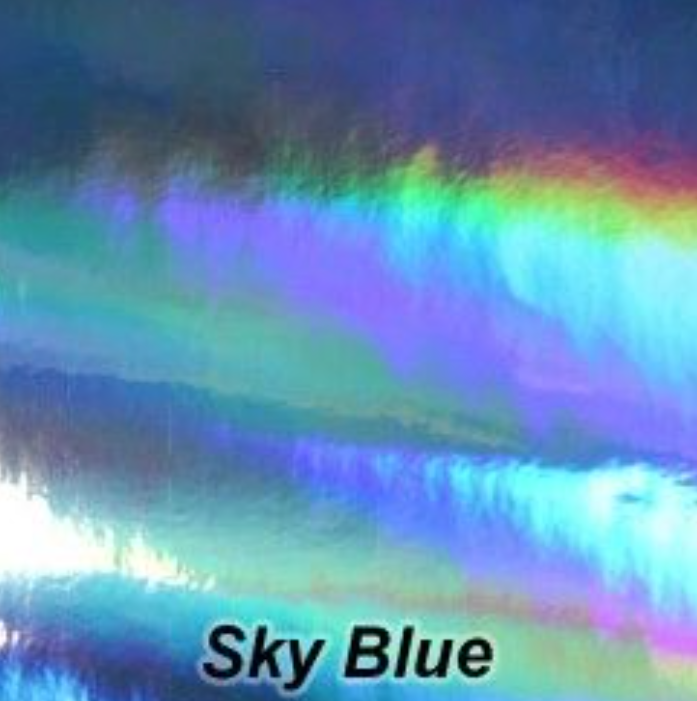 Holographic -Sky Blue- Permanent Adhesive Vinyl