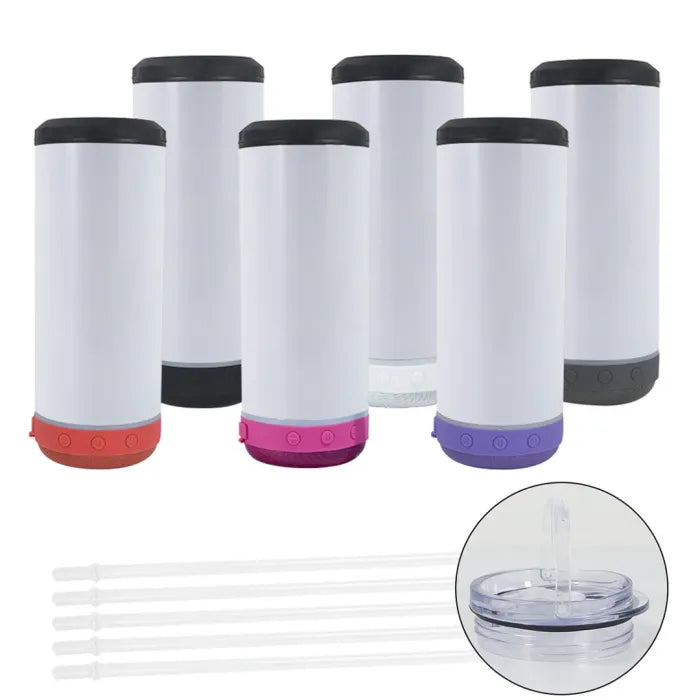 Sublimation Can Cooler with Speaker Tumbler 16oz 4 in 1  | Sublimation Tumbler