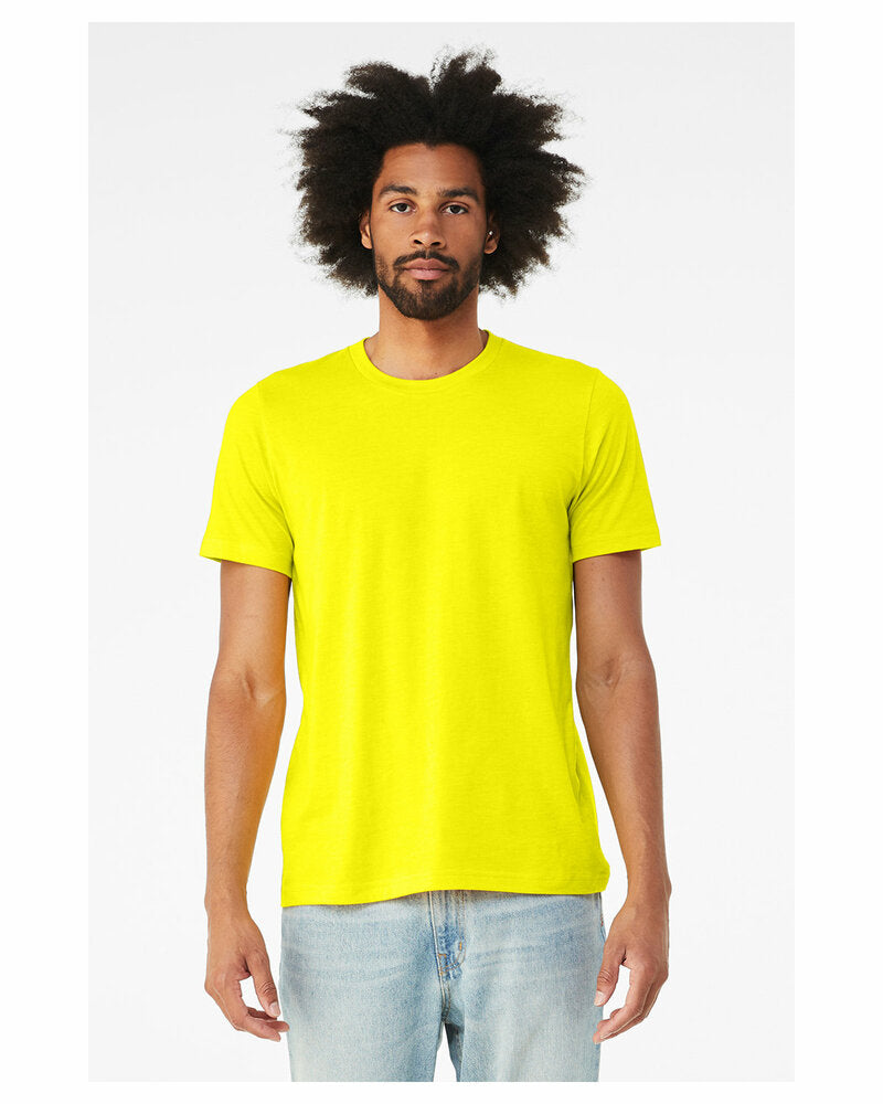 Neon Yellow + Canva Unisex Heather CVC T-Shirt