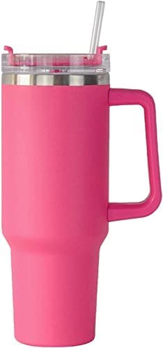 Stanley Dupe Travel Tumbler 40 OZ -  - Stylish Stanley Tumbler - Pink  Barbie Citron Dye Tie