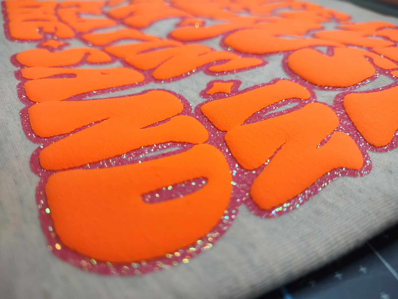 3D Super Puff Heat Transfer Vinyl - Neon Orange