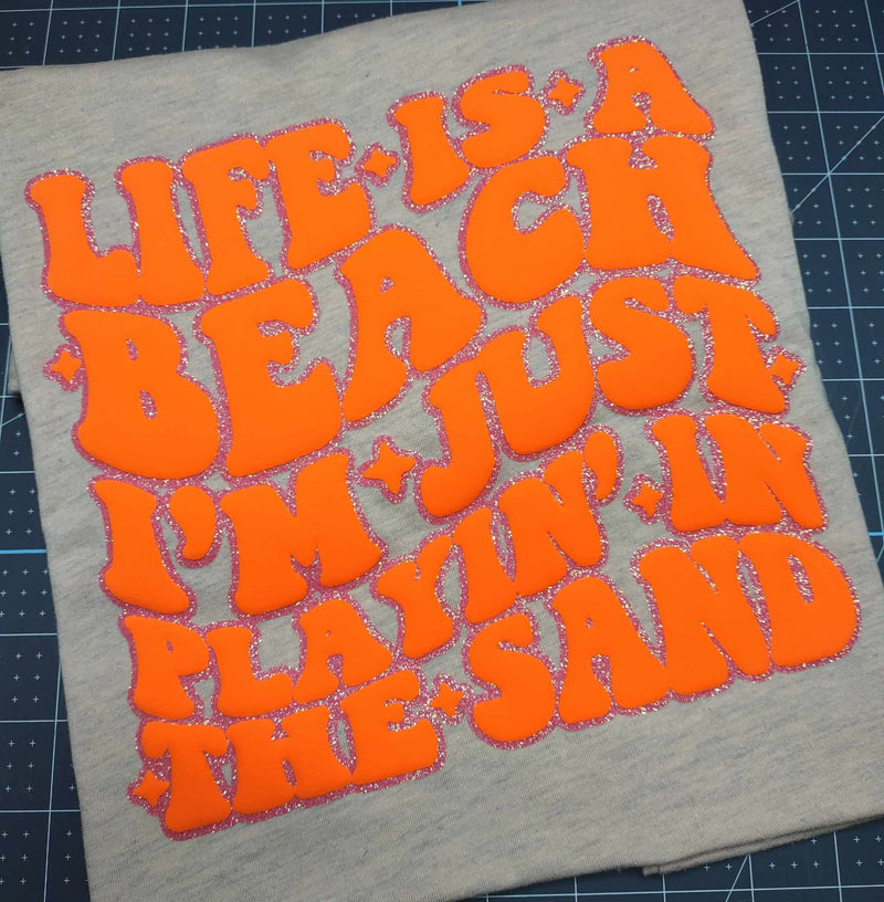 3D Super Puff Heat Transfer Vinyl - Neon Orange