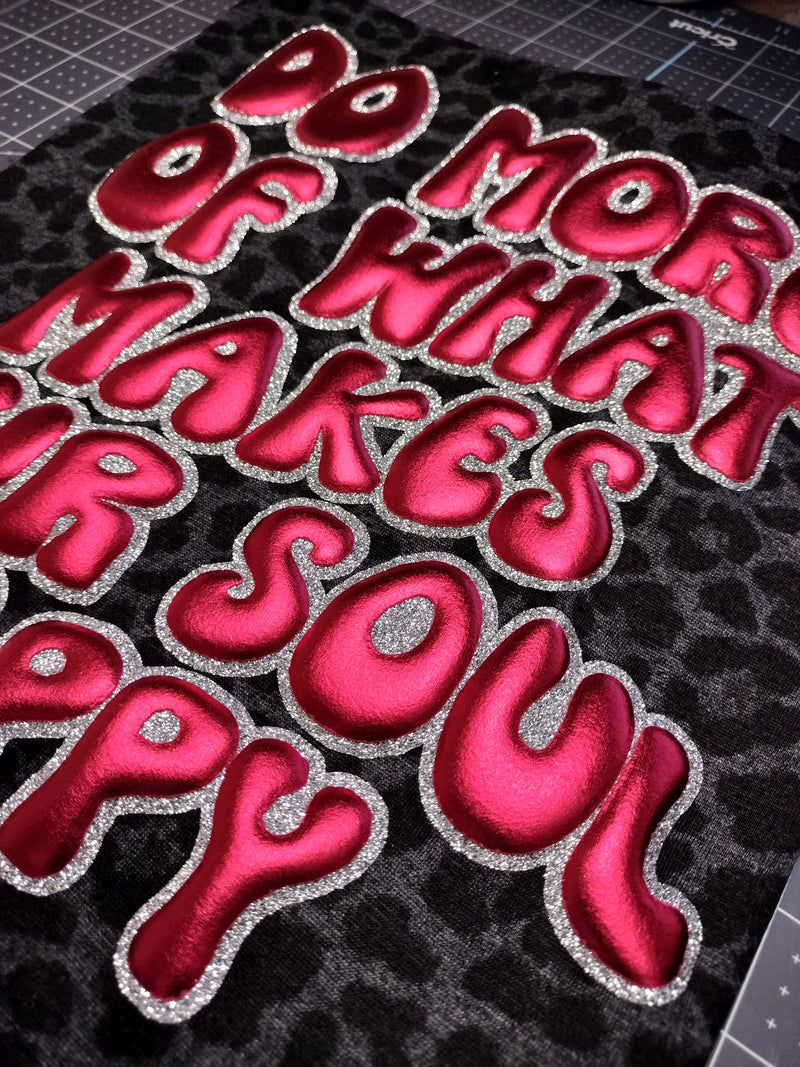 Pattern Puff Vinyl 3D Super Puff Heat Transfer Vinyl - Metallic Red