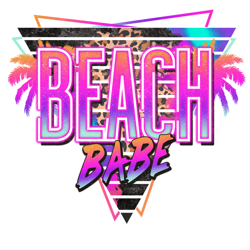 Direct to Film Transfer - Neon Beach Babe