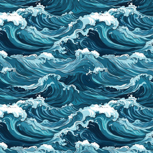 Printed Pattern Heat Transfer Vinyl - Big Waves