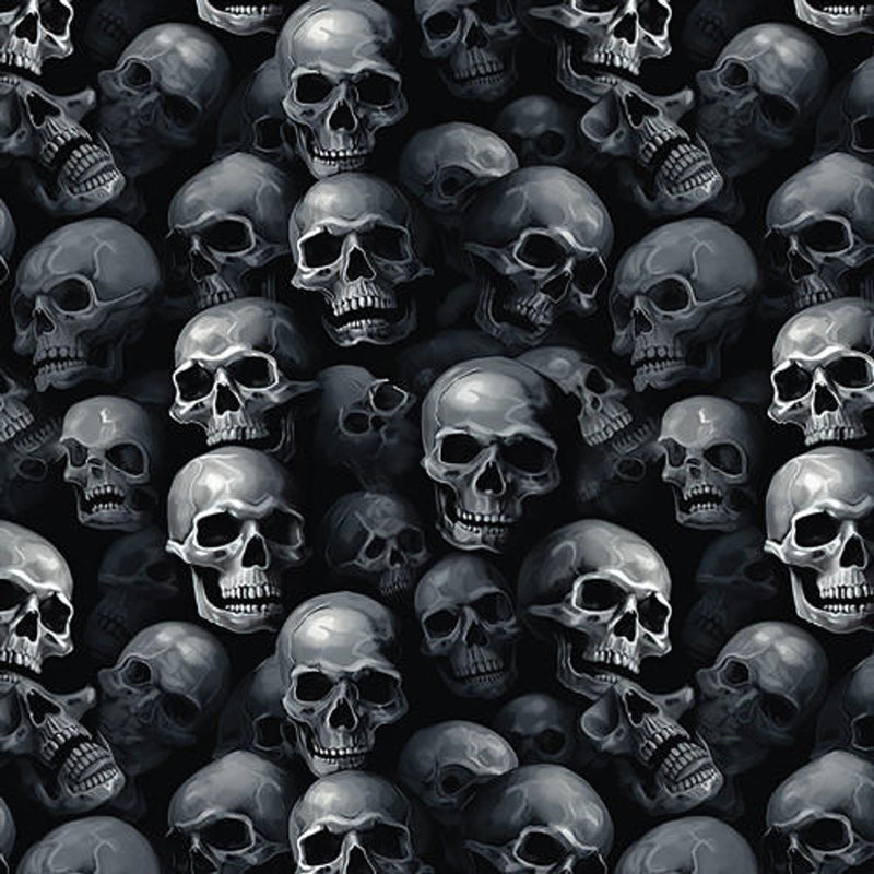 Printed Adhesive Vinyl | Pattern Permanent Vinyl - Spooky Real Skulls