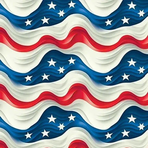 Printed Adhesive Vinyl | Pattern Permanent Vinyl - Wavy American Flag