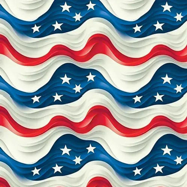 Wavy American Flag 12" Pattern Heat Transfer Vinyl | Printed HTV