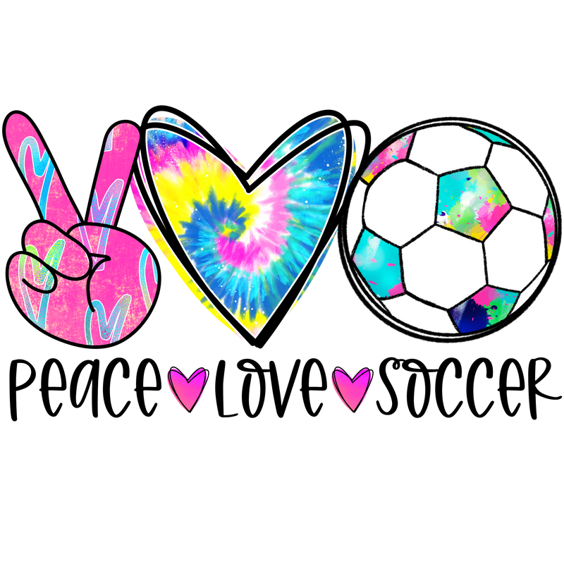 Direct to Film Transfer - Peace Love Soccer
