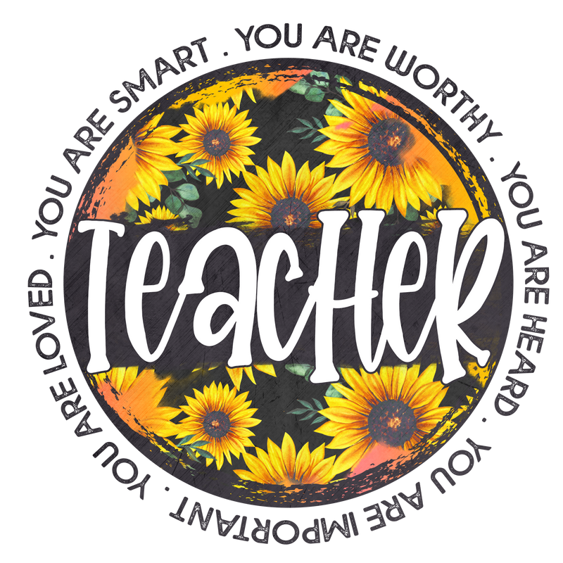 Direct to Film Transfer - Sunflower Teacher