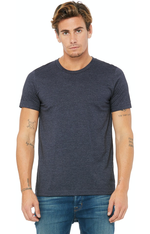 Heather Navy Bella + Canva Unisex Heather CVC T-Shirt