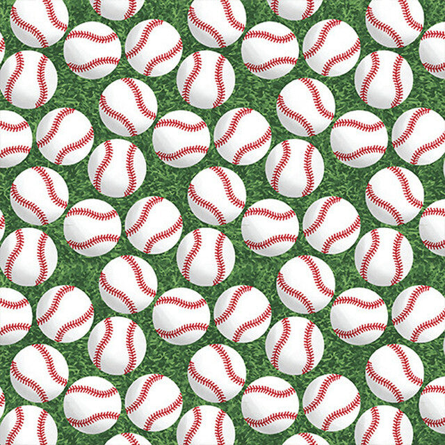Printed Pattern Heat Transfer Vinyl - Baseballs on Grass