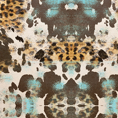 Printed Pattern Heat Transfer Vinyl - Turquoise Leopard Cow Hyde
