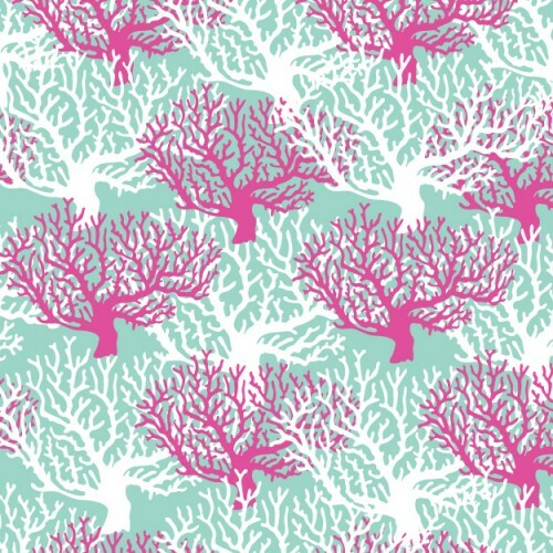 Lilly Coral Mint 12" Pattern Heat Transfer Vinyl / Siser Easy Patterns / Printed HTV