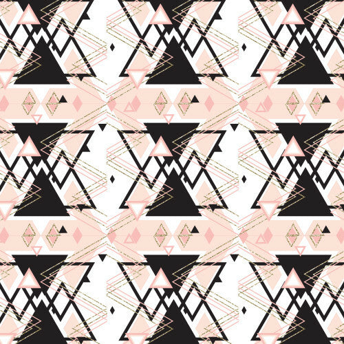 Pink, Black & Gold triangles Easy Patterns 12" Pattern Heat Transfer Vinyl / Siser Easy Patterns / Printed HTV