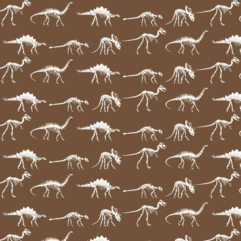Dinosaur Skeleton on Brown 12" Pattern Heat Transfer Vinyl / Siser Easy Patterns / Printed HTV