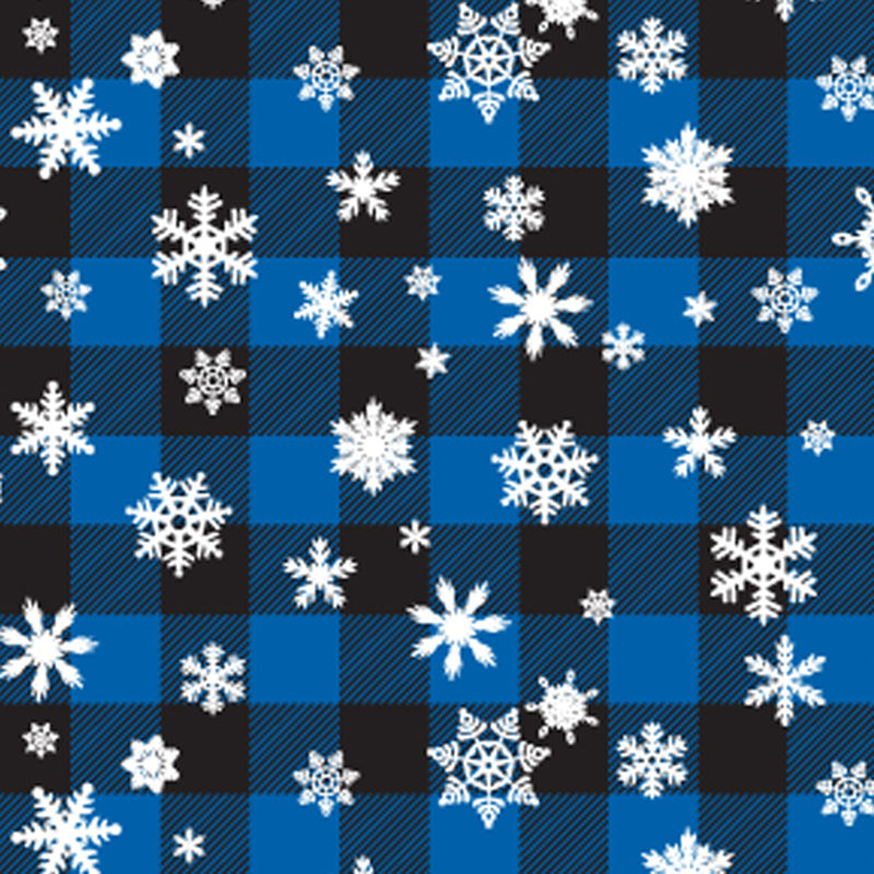Printed Pattern Heat Transfer Vinyl - Snowflake Blue Plaid