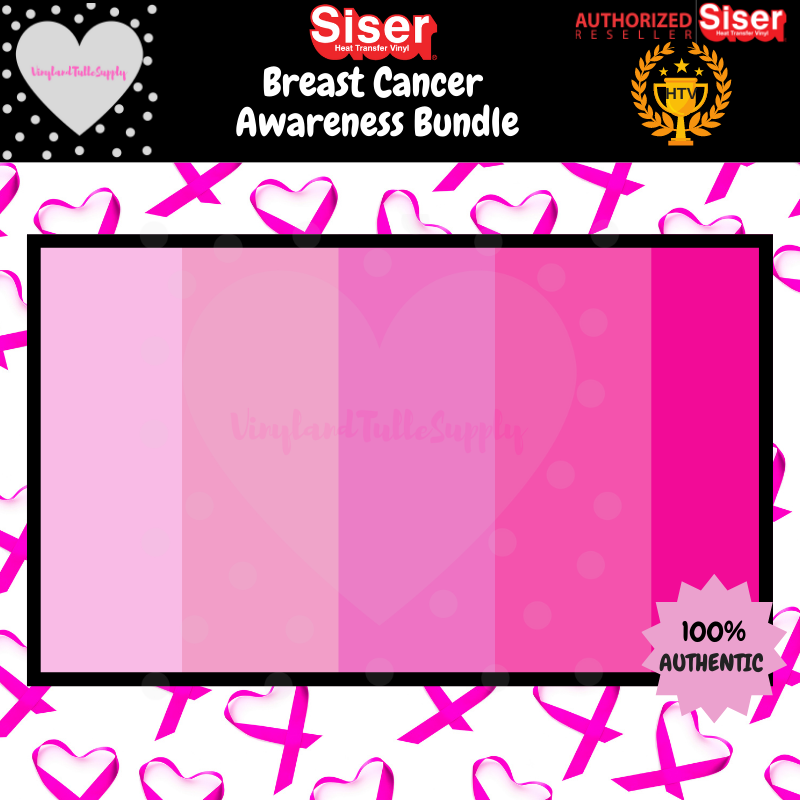 Siser EasyWeed Breast Cancer Awareness Bundle 5 Sheets 12" x 15"