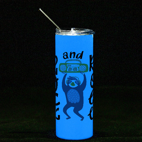 Sublimation Glow in the Dark Skinny Tumbler with Lid and Straw