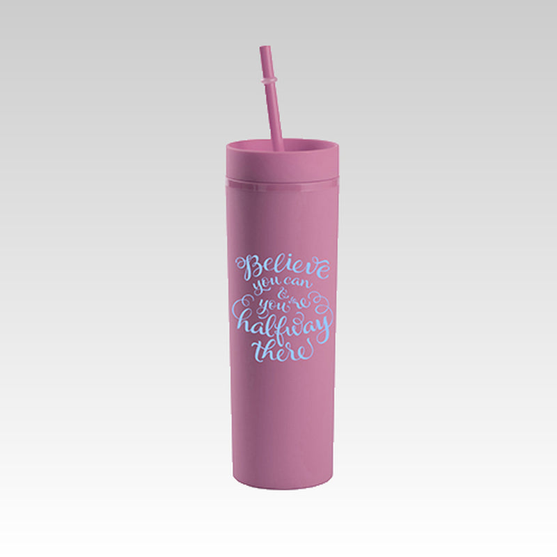 Matte Double Wall Plastic Colored Skinny Tumbler