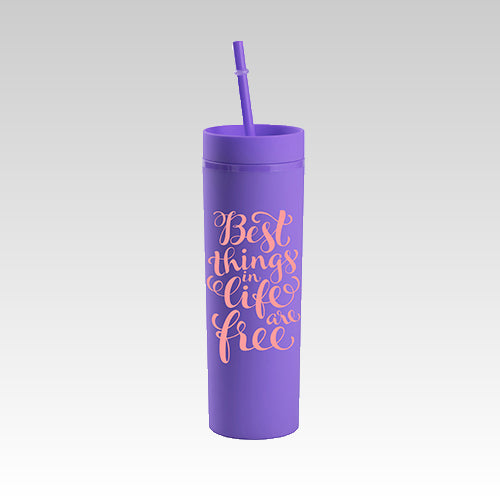 Matte Double Wall Plastic Colored Skinny Tumbler