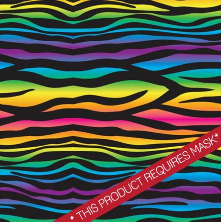 Printed Pattern Heat Transfer Vinyl - Rainbow Zebra Stripes