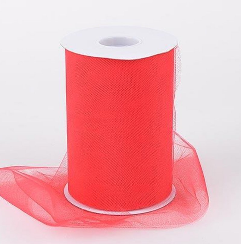 6" x 100 yard Tulle - Red