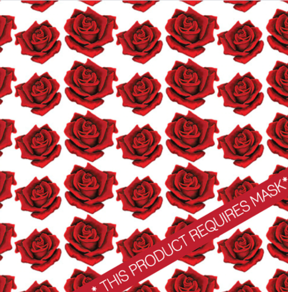 Red Roses 12" Pattern Heat Transfer Vinyl / Siser Easy Patterns / Printed HTV