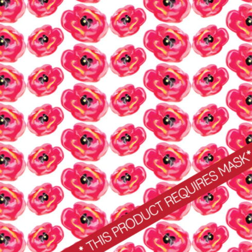 Poppy Flowers 12" Pattern Heat Transfer Vinyl / Siser Easy Patterns / Printed HTV