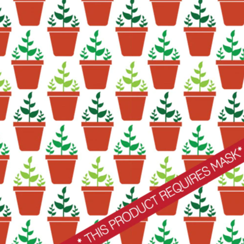 Potted Plants 12" Pattern Heat Transfer Vinyl / Siser Easy Patterns / Printed HTV