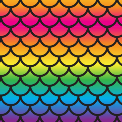 Printed Pattern Heat Transfer Vinyl - Rainbow Mermaid Scales