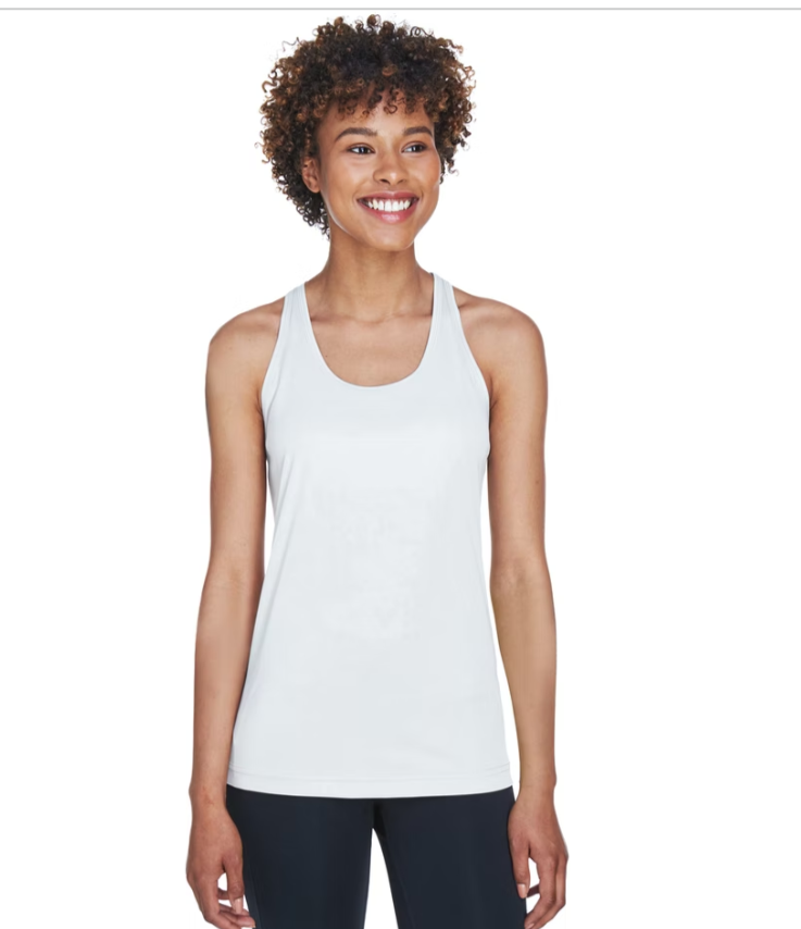 Ladies White Sublimation Tank Top – 100% Polyester