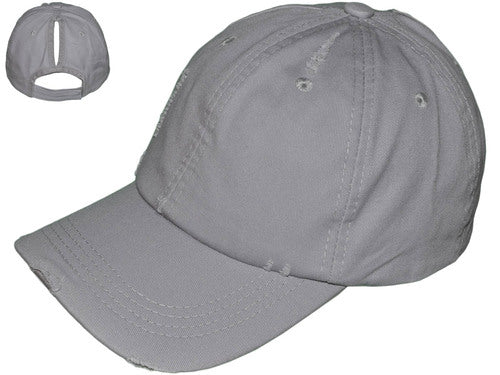 Light Gray Vintage Dad Hat | Ponytail Hat