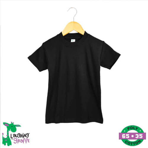 Black Toddler T-Shirts – 65% Polyester 35% Cotton Blend