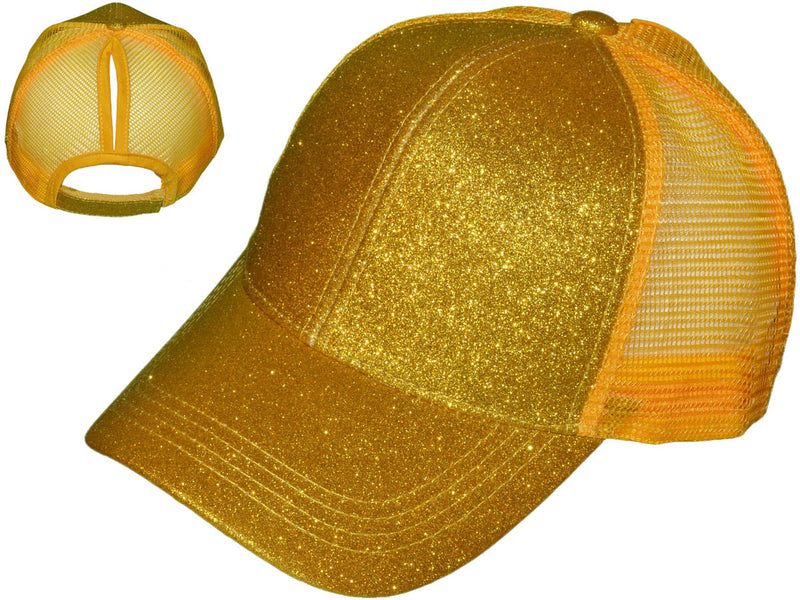 GOLD GLITTER PONY TAIL HATS