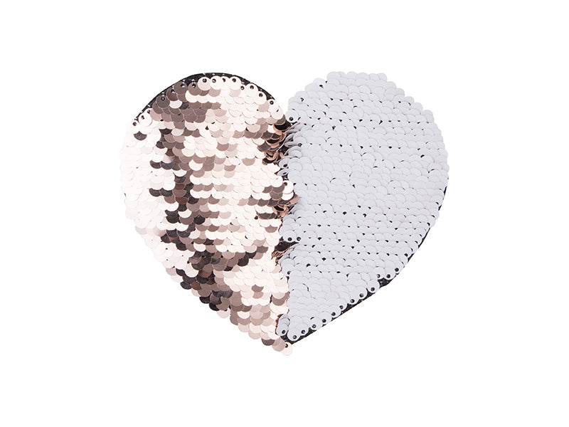 Sublimation Heart Flop Sequin Adhesive Patch | Sublimation Blanks
