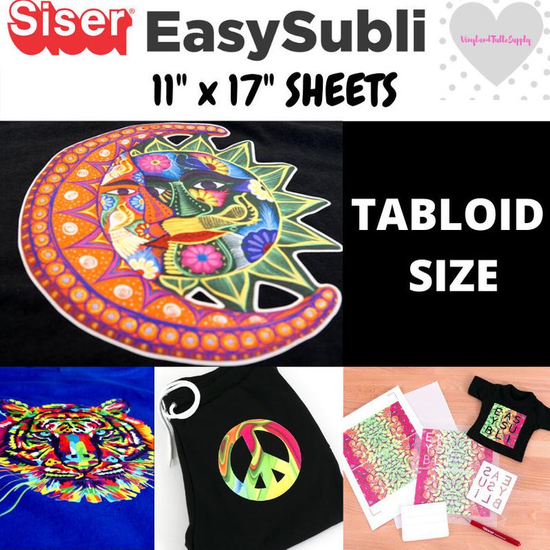 Siser EasySubli Sublimation Heat Transfer Vinyl 11 inch x 16.5 inch - 15 Pack