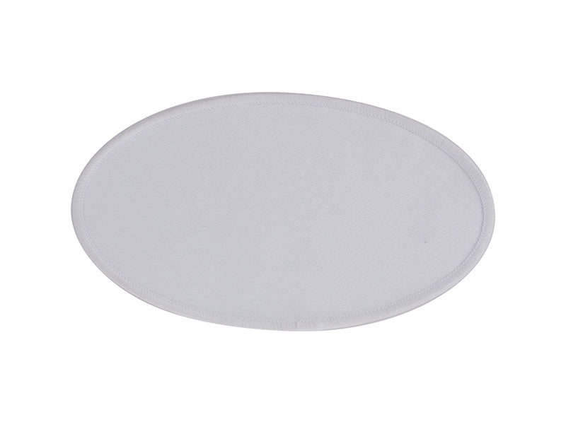 WHITE OVAL 2.6" X 4.5" FABRIC PATCH WITH SEALING EDGE