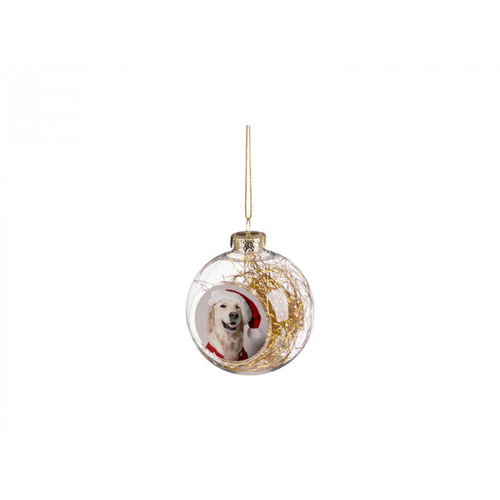 CLEAR 3" PLASTIC CHRISTMAS BALL ORNAMENT WITH STRING