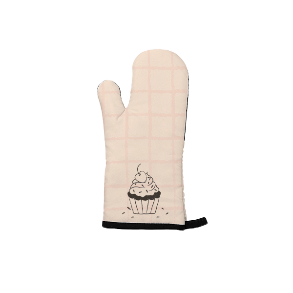 OVEN MITT WITH BLACK DETAIL FOR SUBLIMATION