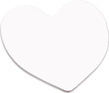 SUBLIMATION WHITE PLASTIC (FRP) HEART WITH MAGNET STRIP - 2.25" X 2.5"