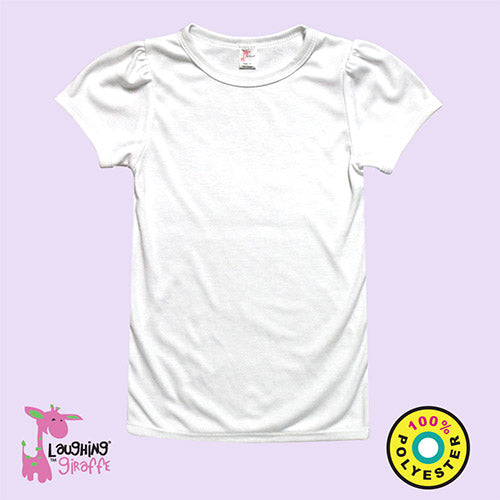 Sublimation Toddler Puff Sleeve T-shirt – Short Sleeve – White